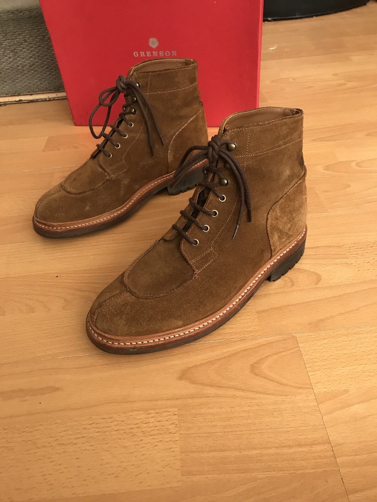 SAOLA Stivali da uomo Grenson Grover scamosciati suola commando taglia UK 6 5