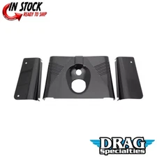 Drag Specialties 0411-0143 Black Fork Tins Set 3 Piece Front & Side for Harley