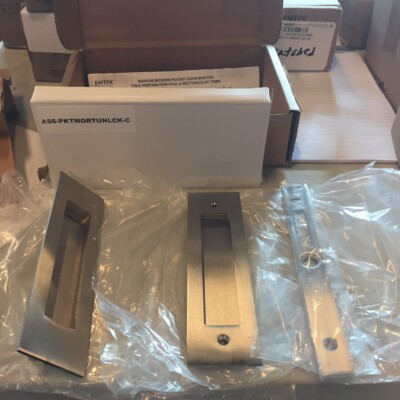 Emtek 2154US15 Pocket Door Mortise - Narrow Modern Rectangular Passage Function