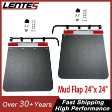 Semi Truck Trailer Mud Flap Hangers Kit & Pair Mud Flaps 24"x 24"Thick Polymer
