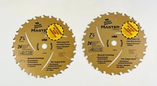 TWO(2) - Circular Saw Blade 7-1/4" Carbide Tipped Framing Ripping 24 Teeth