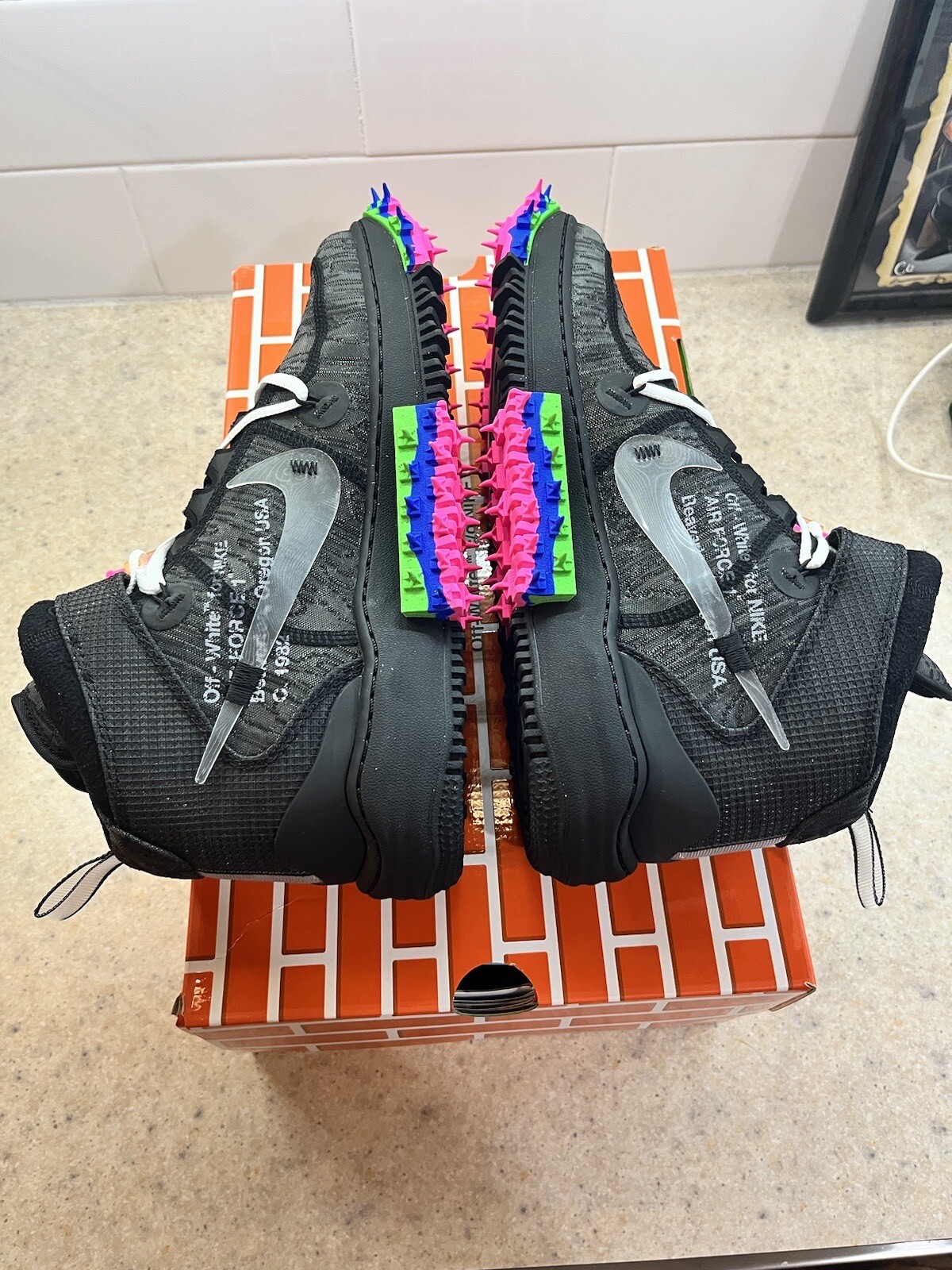 OFF WHITE X NIKE Nike x Off White Air Force 1 Mid SP nere DO6290 001 da uomo taglia 10 Virgil Abloh