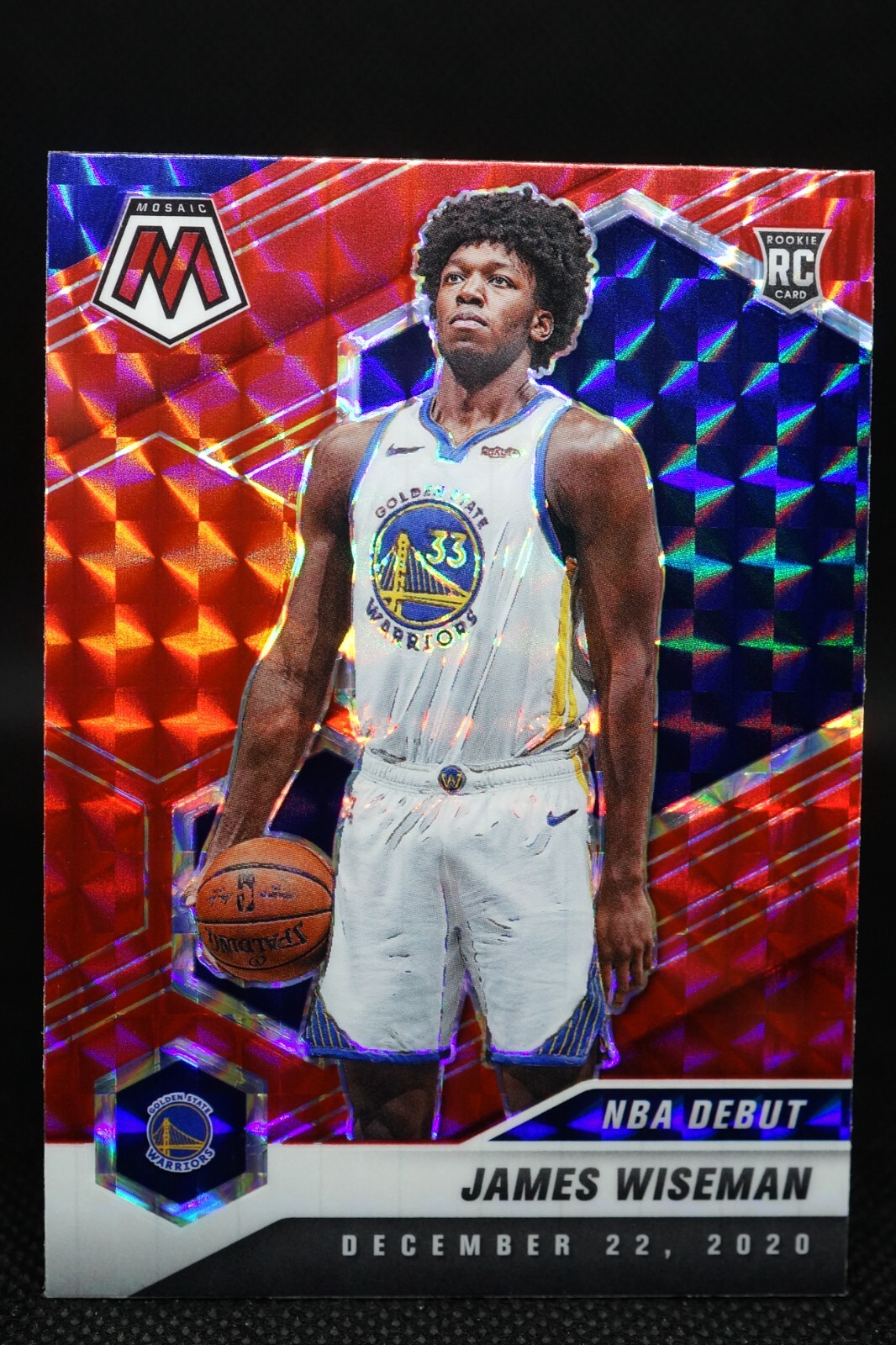 2020-21 NBA Panini Mosaic Red #266 James Wiseman ROOKIE RC - INVEST GSW Pistons