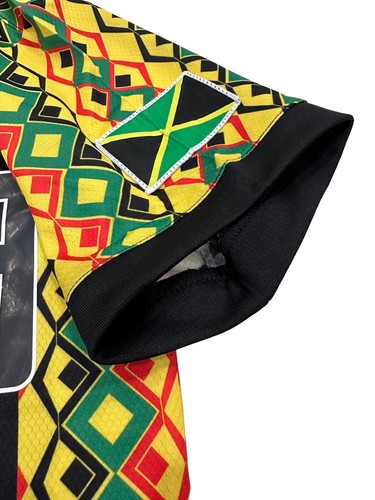 Camiseta deportiva de fútbol de la Copa Mundial de 1990 clásica con arnés para hombre del equipo internacional de Jamaica - Imagen 6 de 7