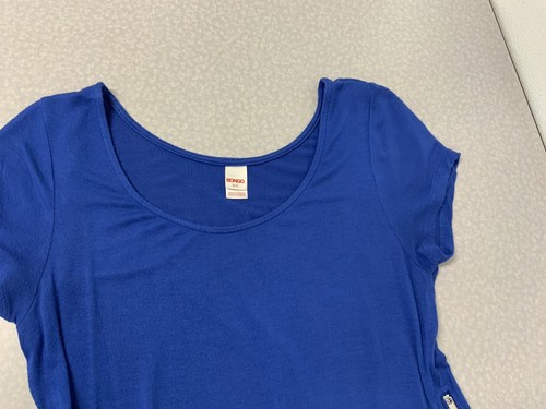 Bongo Womens Blue Cap Sleeve Fluid Rayon Tunic Short Dress Side Zippers Small - Picture 6 of 7