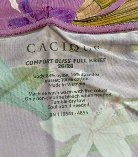 Plus Size 26/28 Lane Bryant Cacique Comfort Bliss Full Brief Nylon Orchid Violet - Picture 5 of 5