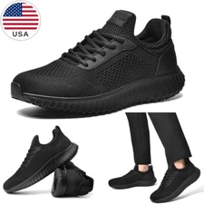 Men's Non Slip Lightweight Work Shoes Restaurant Service Lace-Up Sneakers