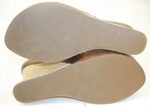 Scarpe Matisse Wos sandali US 10 M marrone pelle borchie tacchi slip-on zeppa 500 - Foto 5 di 9