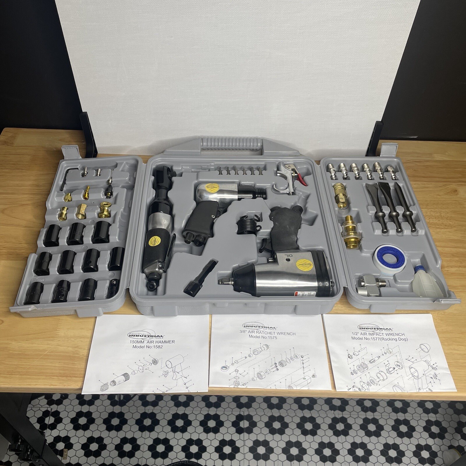 Northern Industrial Tools Air Impact Air Hammer Air Wrench Lot In Case