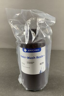 ANYCUBIC Water-Wash Resin + - 1kg - UV-Harz für 3D Drucker - Grey - Neu