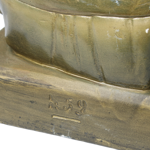 Antique Sculpture of Reading Girl ca. 1920-1940 | Gilded Plaster Composite | - Picture 6 of 11