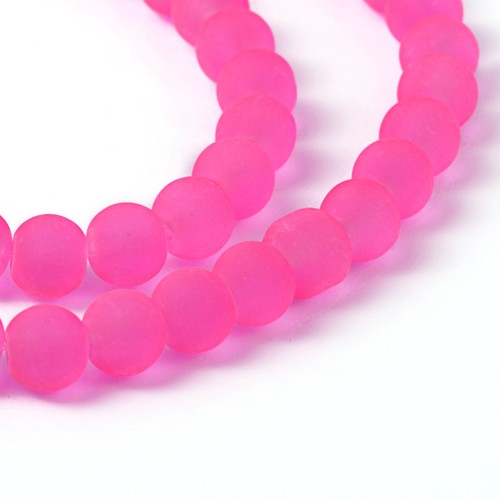 1Strand Transparent Glass Beads Frosted Round Mutli-Color for Jewelry Making - Picture 58 of 80