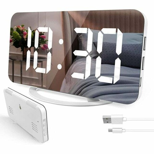 Classy Mini Digital LED Mirrored Alarm Clock - Picture 2 of 9