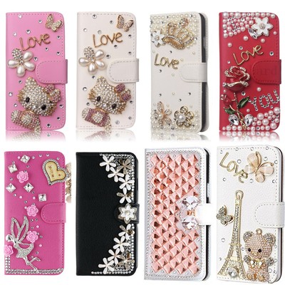 3D Bling Hello Kitty Leather Diamond Case For iPhone 14 Pro Max 13 12 11 XS XR