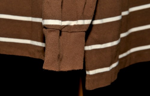 LONG SLEEVE RALPH LAUREN HEAVY WEIGHT COTTON STRIPE POLO SHIRT XL BROWN - Picture 4 of 6