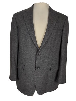 Cheerskin EUC Mens Sz 40R Gray & Black Soft Camel Hair Blend Sport Coat B7