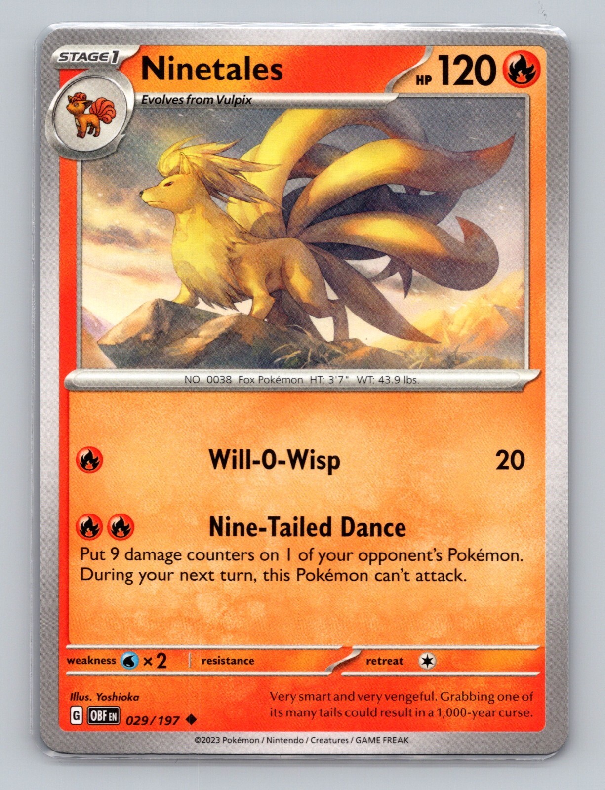 Ninetales 29/197 Obsidian Flames Uncommon NM OBF EN Pokemon Card Scarlet Violet
