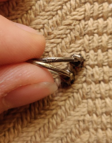 Sterling Silber Granat Ohrringe mit Hebelverschluss - Bild 2 von 3