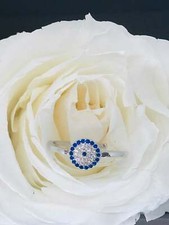 Dainty Evil Eye ring,Minimalist ring, Friendship ring,White and Blue Zircon Evil