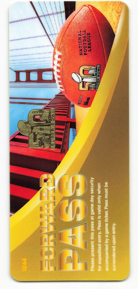 Super Bowl 50 Forward Pass NFL VIP Entry Football Ticket *5753