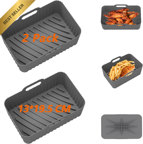 Silicone Air Fryer Liners Ninja Dual Reusable 2Pcs - Picture 12 of 12