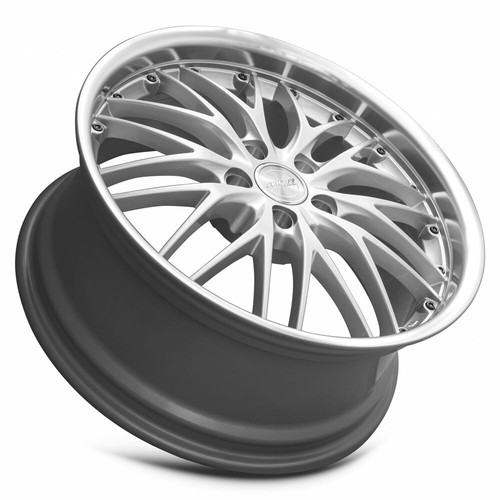 19x8.5 MRR GT1 5x112 +35 Hyper Silver Machine Lip Wheels (Set of 4) - Picture 3 of 3