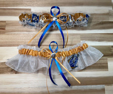 Handmade, NBA Washington Wizards, Wedding Garter Satin Gold and Organza, Set.