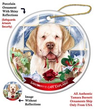 Clumber Spaniel Santa...I Can Explain Holiday Ornament