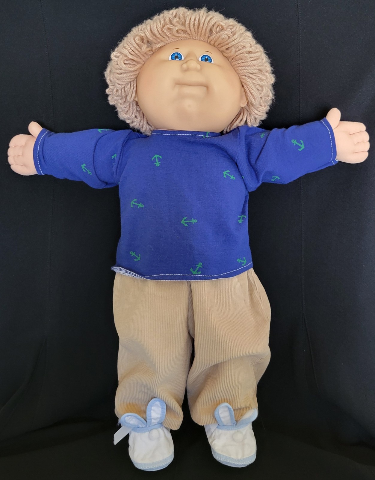 Cabbage Patch Kids 1985 Boy Doll HM16 Tan Hair Blue Eyes Pants, Top, Booties
