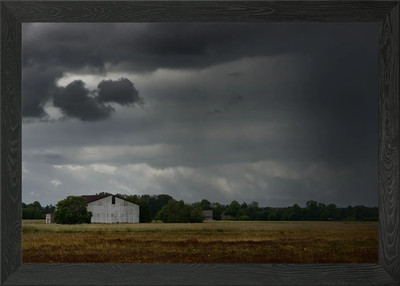 Tornado Sturmwolken oben gerahmtes Wandbild Poster Leinwanddruck Bild