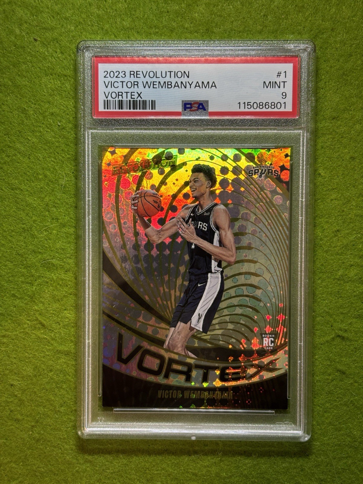 Victor Wembanyama SILVER PRIZM PSA 9 ROOKIE CARD 2023-24 Revolution VORTEX SP RC view 13