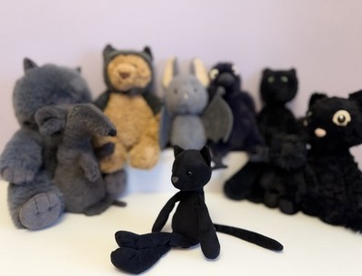 Jellycat sehr seltene schwarze verzauberte Katze im Ruhestand, Top Zustand, Original