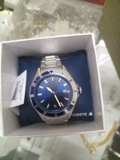 Image of LACOSTE MEN'S BLUE DIAL WATCH 2011127 STAINLESS STEEL, NEW.