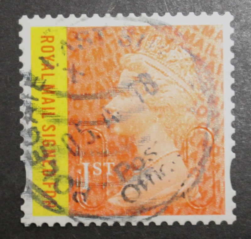 GB Stamp QEII Security Machin 1st Class Signed For U3049 M17L Used
