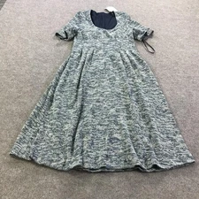 Brooks Brothers Dress Womens Small Blue Tweed Fit Flare Short Sleeve Lined