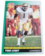 1991 Score #318 Todd Lyght Notre Dame Fighting Irish Football Card (O6