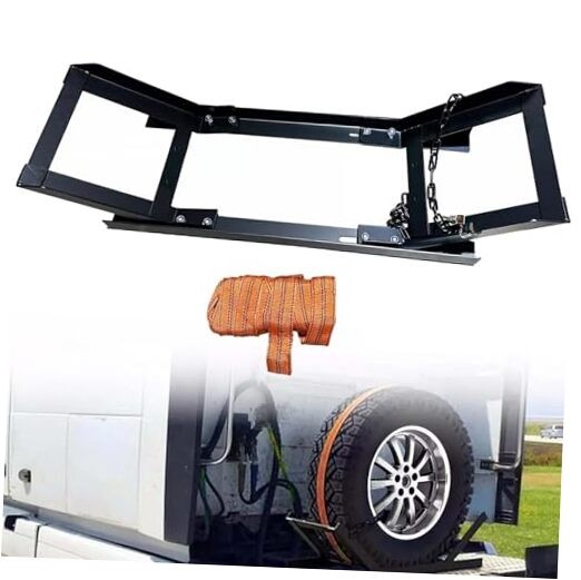 Adjustable Semi Truck Spare Tire Rack Carrier Mount Holder for Heavy Duty Trucks