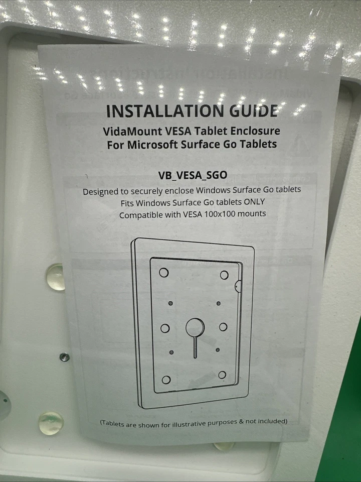 Nuevo gabinete para tableta VidaMount VESA para Microsoft Surface Go blanco Foto 2 de 4