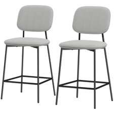 Produktbild - HOMCOM 2er-Set Barhocker, Bistrohocker mit Fußstütze, Barstuhl, Refurbished