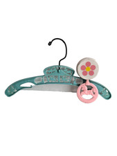 Vitg 1950's Circus Turquoise Plastic Baby Nursery Clothes Hanger and Rattle