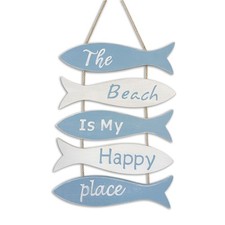 (Photo Color) Beach Theme Dcor Hanging Ornament For Home Bathroom Wooden