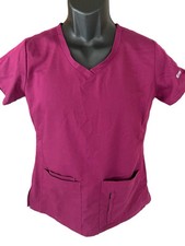 Grey's Anatomy Scrub Top by Barco Women's Small Maroon V-Neck Active