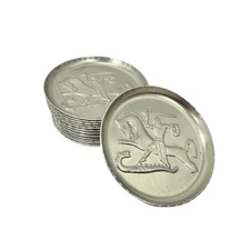 MCM Hammered Aluminum Coasters Viking Medieval King Royalty Design 3” Set Of 13