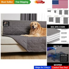 Waterproof Dog Couch Cover with Slip-Resistant Backing, 30x70 Charcoal Elegance