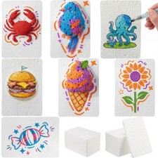 Dunzoom 100 Pcs Magic Puffy Paint Paper 4.13 x 2.76 in Foam Texture Paper for