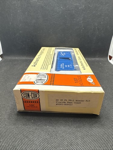 Athearn / Con Cor HO Scale 40’ Boxcar Florida East Coast “Speedway” Blue - Picture 7 of 9