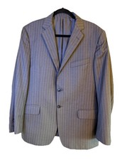 JOS. A BANK Reserve Guabello Gray 100 Wool Jacket Blazer Pinstripe 41R Sport