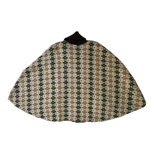 Poncho giacca vintage anni 60 70 CHABIKA donna OSFM lana mantello geometrico mod retrò - Foto 15 di 20
