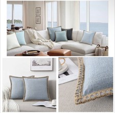 NordECO HOME Set of 2 Farmhouse Throw Pillow Covers 18" x 18" Pack of 2