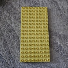 LEGO Duplo 8x16 Stud Base Board Plate - Light Yellow - Large - EXCELLENT